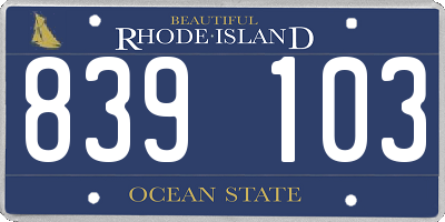 RI license plate 839103