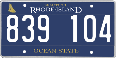 RI license plate 839104
