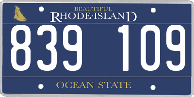 RI license plate 839109