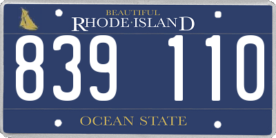 RI license plate 839110