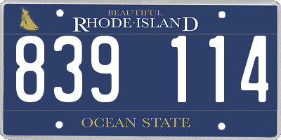 RI license plate 839114