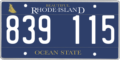 RI license plate 839115
