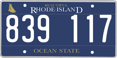 RI license plate 839117