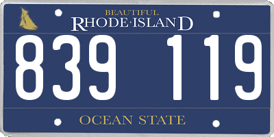 RI license plate 839119