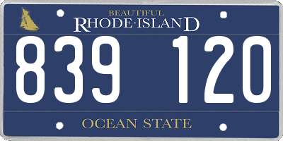 RI license plate 839120