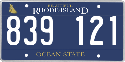 RI license plate 839121