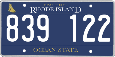 RI license plate 839122