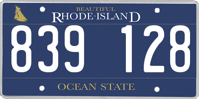 RI license plate 839128