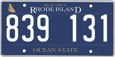 RI license plate 839131