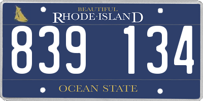 RI license plate 839134