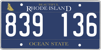 RI license plate 839136