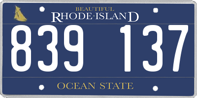 RI license plate 839137