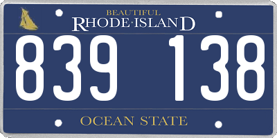 RI license plate 839138