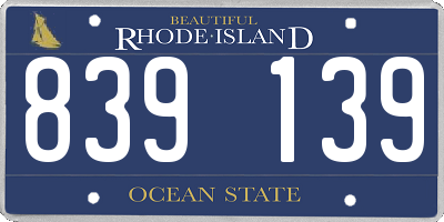 RI license plate 839139