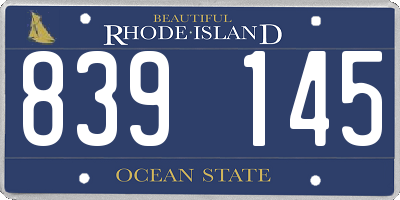 RI license plate 839145