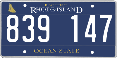 RI license plate 839147