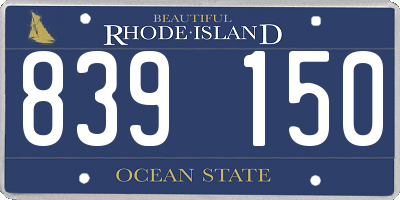 RI license plate 839150