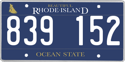 RI license plate 839152