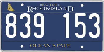 RI license plate 839153