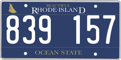 RI license plate 839157