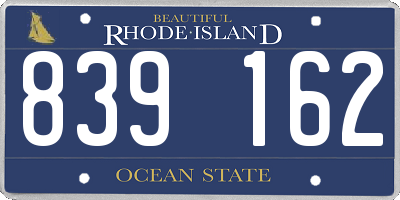 RI license plate 839162