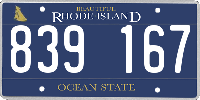 RI license plate 839167