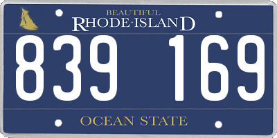 RI license plate 839169