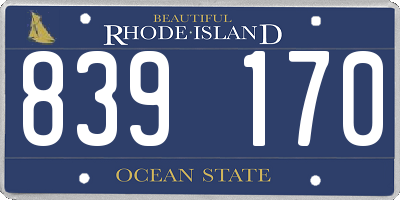 RI license plate 839170