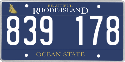 RI license plate 839178