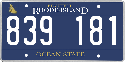 RI license plate 839181
