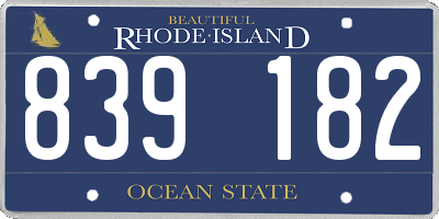 RI license plate 839182