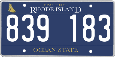 RI license plate 839183
