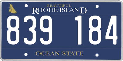 RI license plate 839184