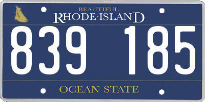 RI license plate 839185