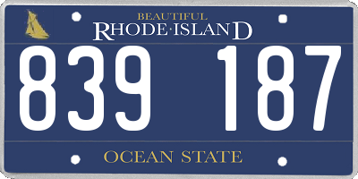 RI license plate 839187