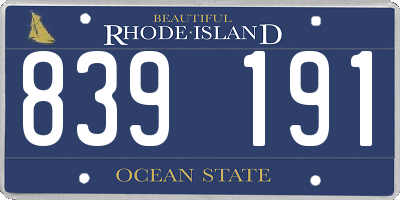 RI license plate 839191