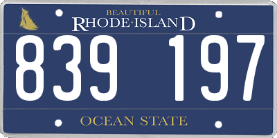 RI license plate 839197