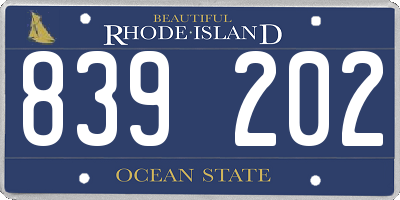RI license plate 839202
