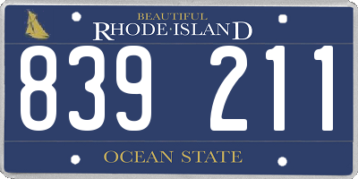 RI license plate 839211