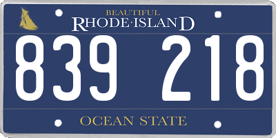 RI license plate 839218