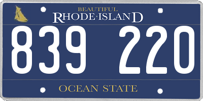 RI license plate 839220