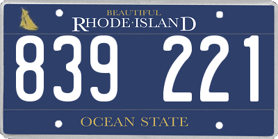 RI license plate 839221