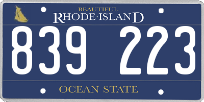RI license plate 839223
