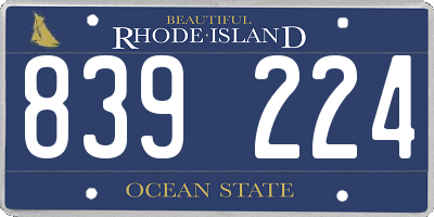 RI license plate 839224