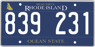 RI license plate 839231