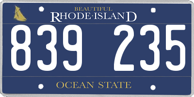RI license plate 839235