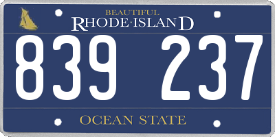 RI license plate 839237