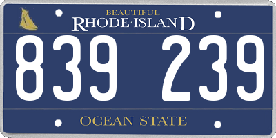 RI license plate 839239