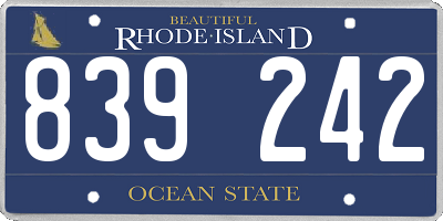 RI license plate 839242
