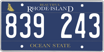 RI license plate 839243